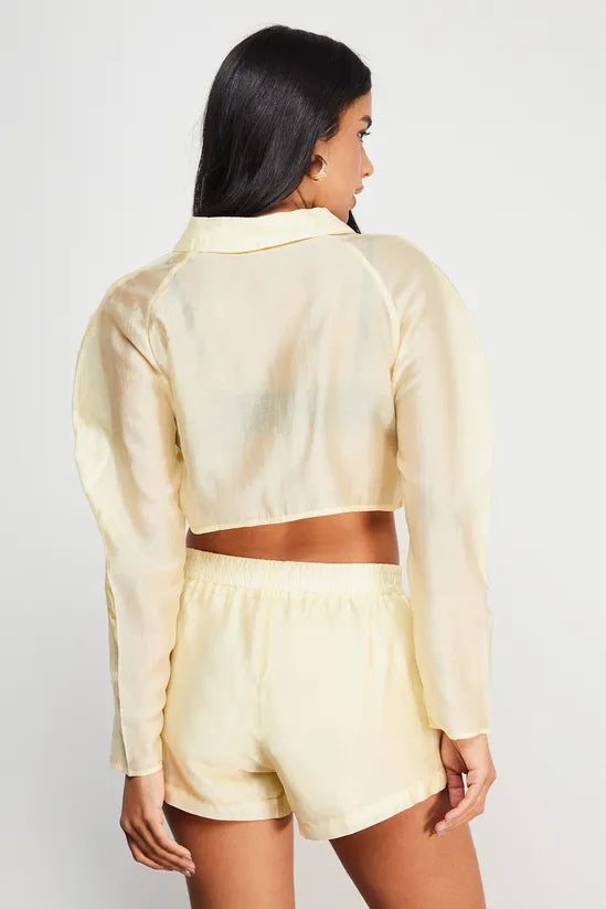 Organza Boxy Zip Through Shirt