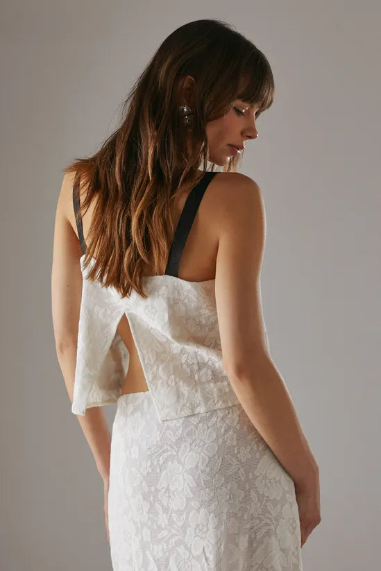 Tablecloth Crochet Strappy Crop Top
