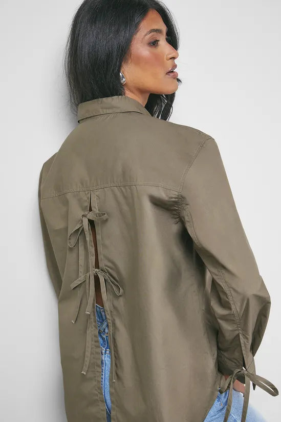 Oversized Bow Back Shirt