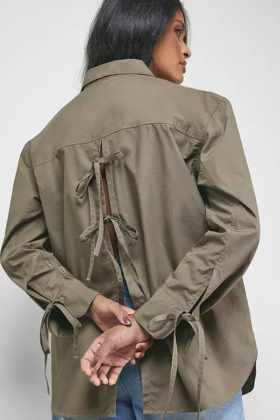 Oversized Bow Back Shirt